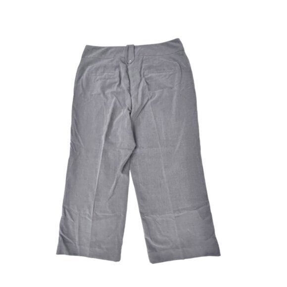 Larry Levine Cropped Dress Pants Women Size 8 Grey Pleated Stretch Rayon Trouser - Picture 10 of 10